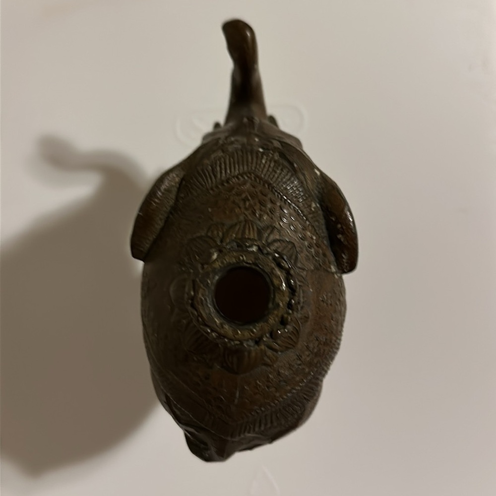 BRONZE ELEPHANT Figurine Standing on Ball - Picture 7 of 9
